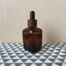 30ml amber square perfume bottle with dark wooden dropper cap Square-04R
